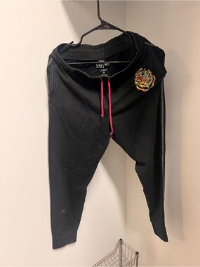 Harry Potter Black Gryffindor Lounge Pants with Red Drawstring